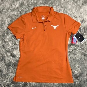 Nike Texas longhorns dri-fit large burnt orange polo shirt women